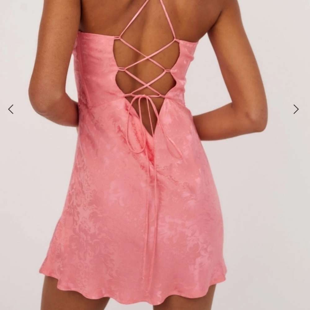 New For Love & Lemons Gabrielle Embellished Mini Slip Dress - Picture 4 of 8